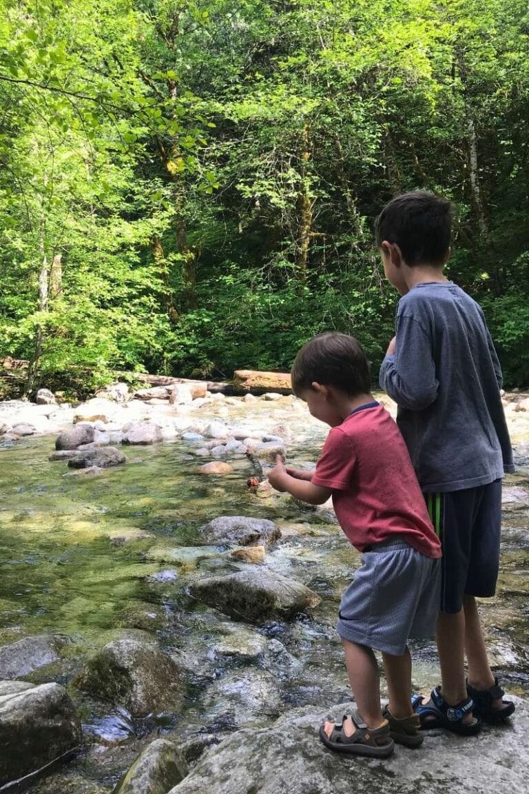 playing along shannon falls creek