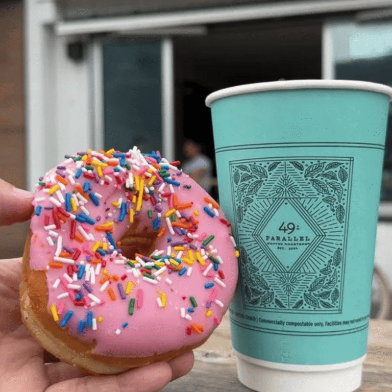 sunflower bakery coffee and homer doughnut