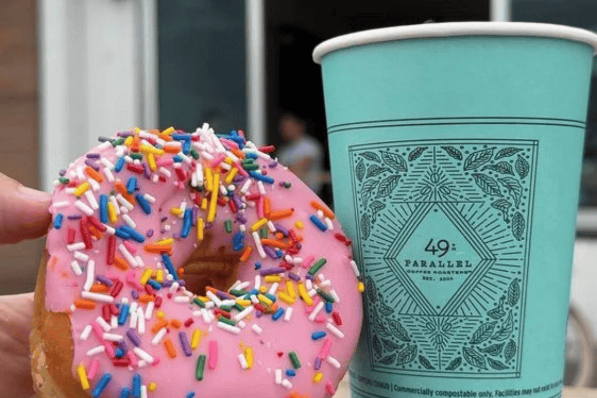 sunflower bakery coffee and homer doughnut
