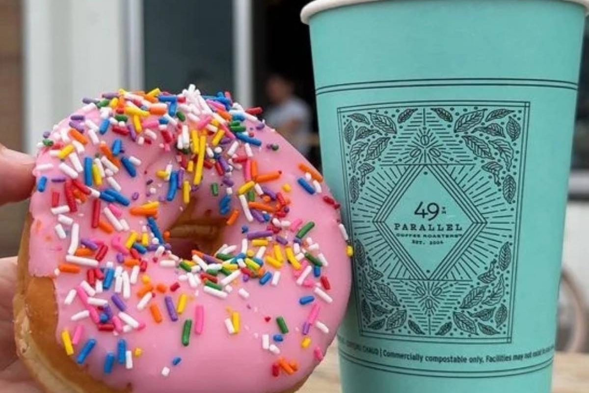 sunflower bakery coffee and homer doughnut